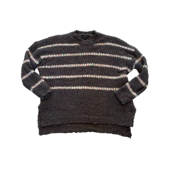 Davi & Dani Gray, White Fuzzy, Chunky Knit Boxy Oversized Sweater, 2XL - Picture 7 of 13